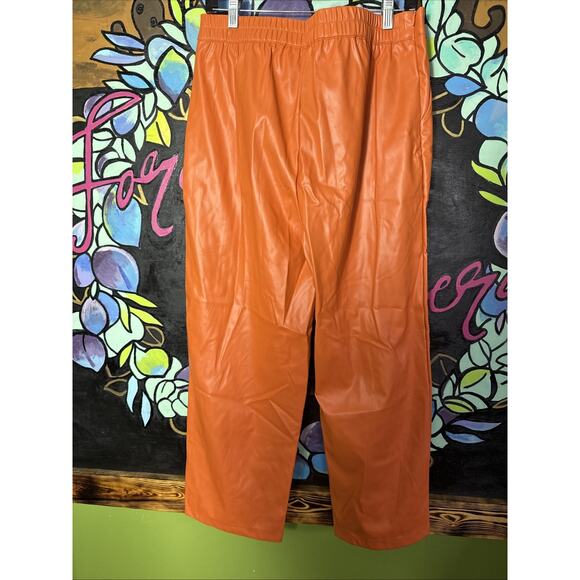Stylewe Pleather Pants, Orange, XL - Picture 4 of 4